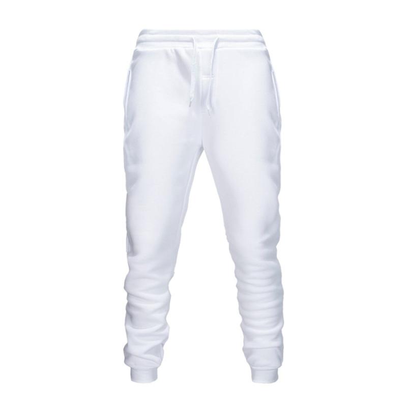 

White Men Pants Fashions Joggers Pants Male Casual Sweatpants Bodybuilding Fitness Track Men Sweat Trouser, Black