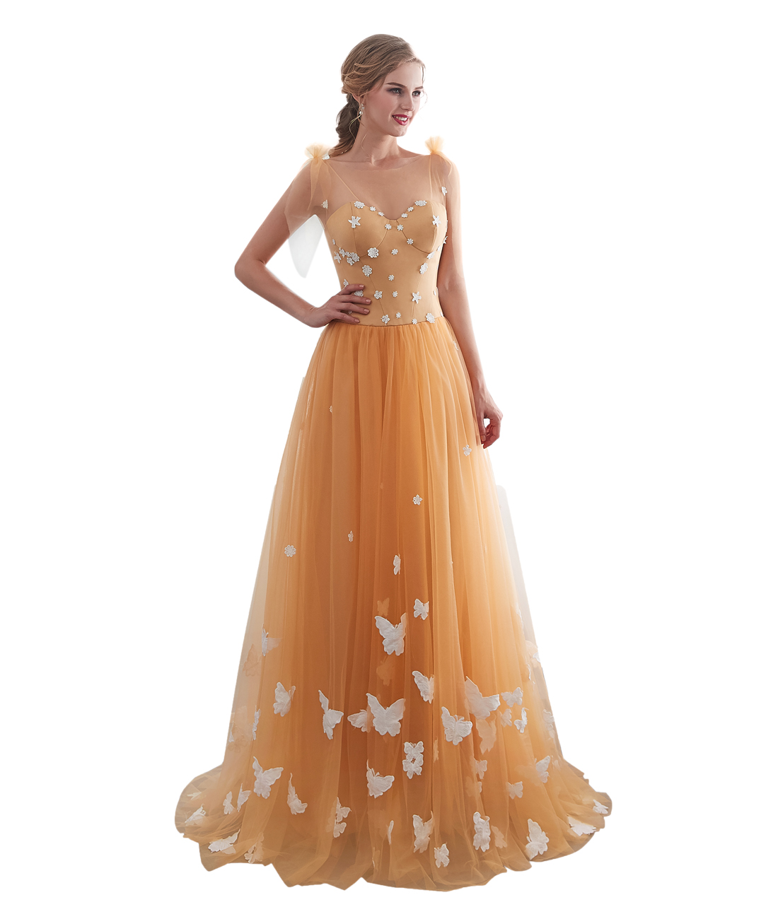 saia de tule com borboletas