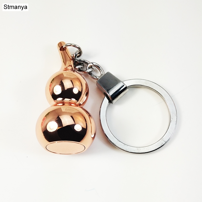 

New Pure Copper Small Gourd Key Chain Men Hanging Copper Gourd Car Key Ring Women Car Charm Key Holder Best Gift Jewelry
