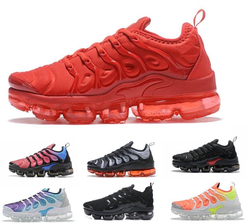

2020 Men TN Plus outdoor Running Shoes Geometric Active Red blue Grid Print Lemon Lime Ultra Breathable sneakers Trainers Sports shoes 36-45