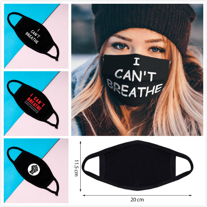 

I Cant Breathe mask Black Lives Matter Cloth Face mask dustproof Breathable Face Cover mask 9 styles