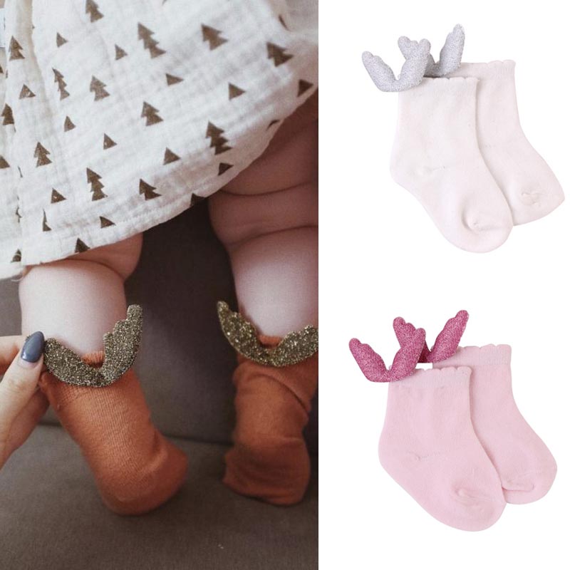 

Lolita 4 colors baby kids socks new arrivals Girls With Angel Wing sock children's cotton socks size 0-2T, As picture