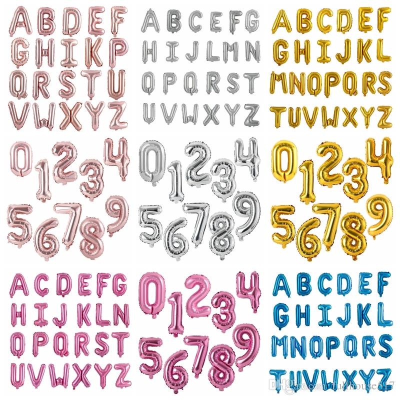 

16 Inch Aluminum Balloons Gold Silver Alphabet Letters A Z And Arabic Number 0-9 Foil Balloon Christmas Birthday Party Decoration