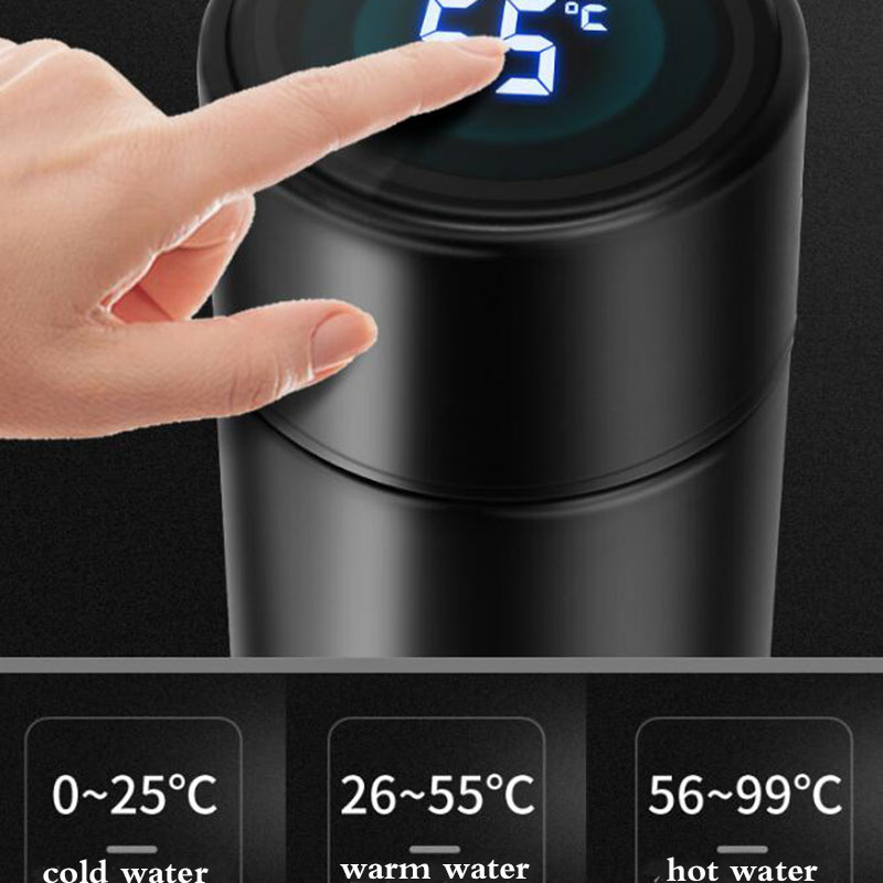 

304 stainless steel water bottle smart vacuum insulated mug LCD display touch cup portable outdoor travel cup