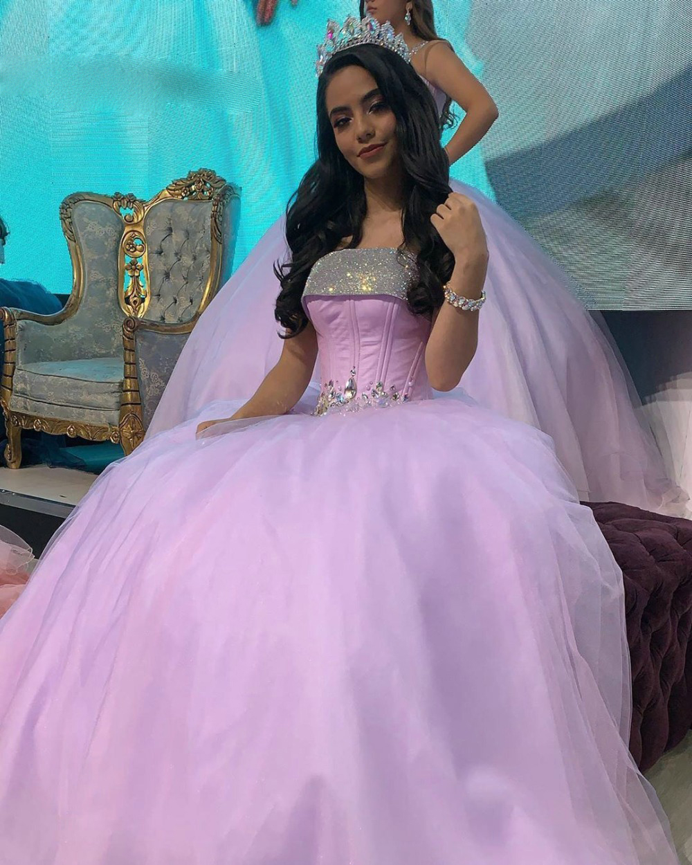 

Light Purple Ball Gown Quinceanera Dresses 2020 Sexy Violet Strapless Sweet 16 Dress Beading Sweetheart Tulle Pageant Party Gown, Burgundy