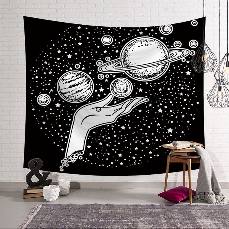

black space universe tapestry sun moon constellation wall hanging decor bed headboard mural carpet earth cloth tapestries
