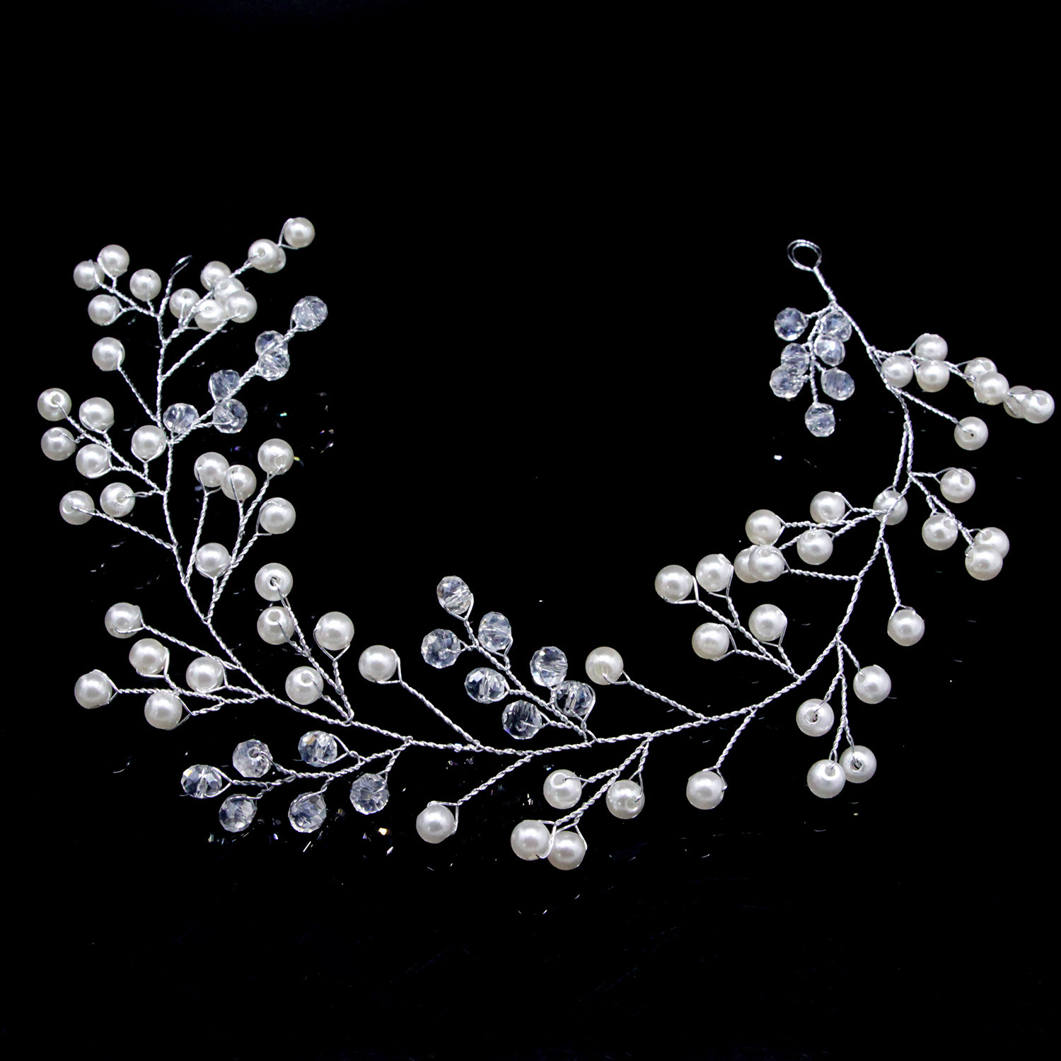 

Wedding Hairband For Girls Bride Clothing Accessories Pearl Crystal Torsional Beads Hair Band Soft Chain Headwear Hair Decorate