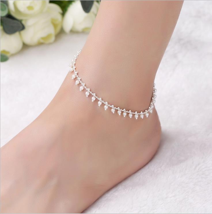 Mode Damen Fußkette Fußkettchen Anhänger Schlüssel Kristall Strass Fuß Schmuck