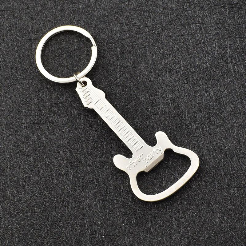 

Personality Keychain Tool Electric Guitar Bottle Opener Design Originality Keyring Small Gift Pendant Key Chain Wholesale Price