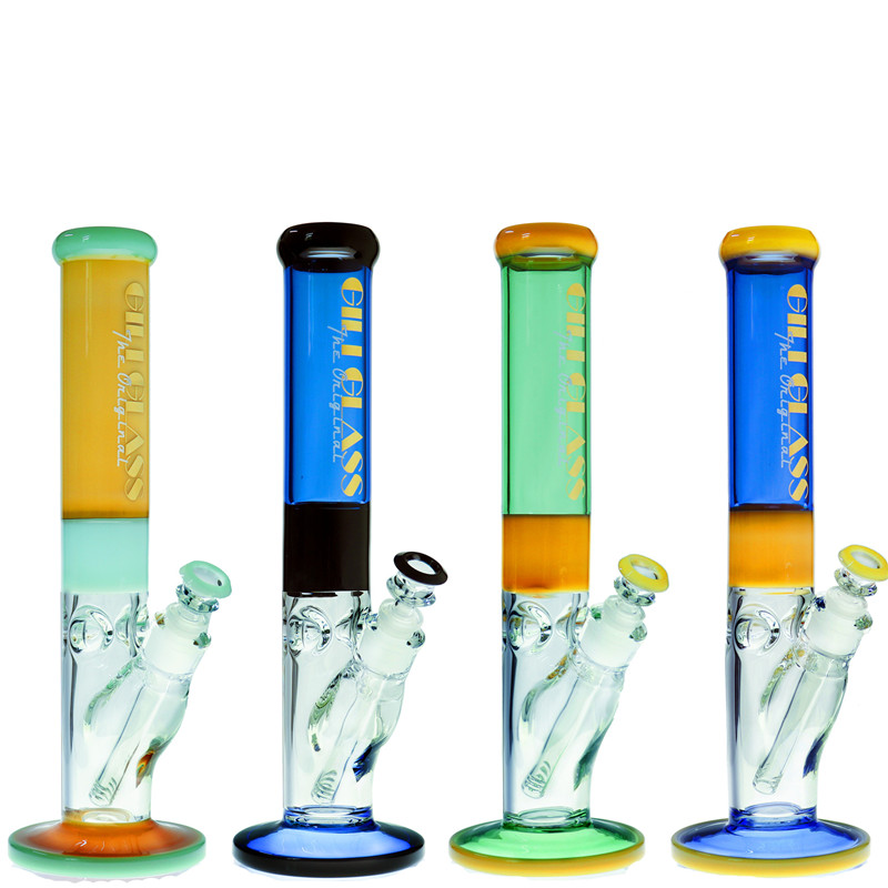 

Colored Tall Bong 14 Inches Rig Tubre Beaker Bubbler Glass Water Pipe Dab Rig Oil Heady Bongs Heavy Big Wax Pink Straight Blue Glass Huwto, Red