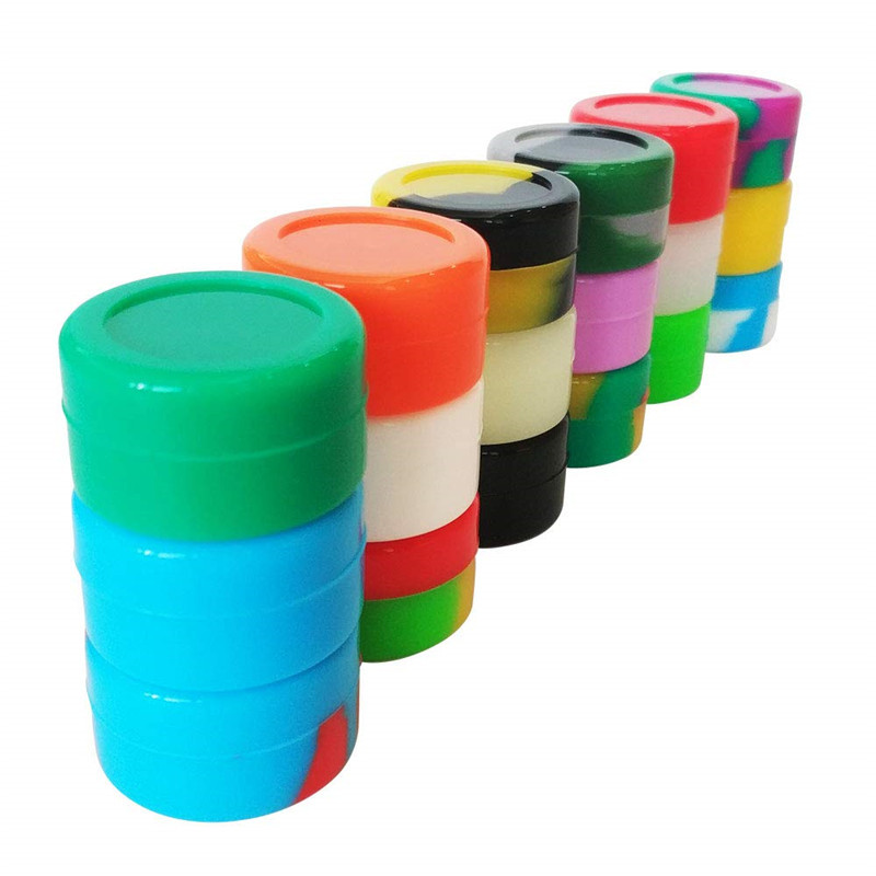 

Round Silicone Wax Container Jars Dab Vaporizer Storage Dabber Container Dry Herb Empty Bottle 100 Pcs MOQ Free Shipping