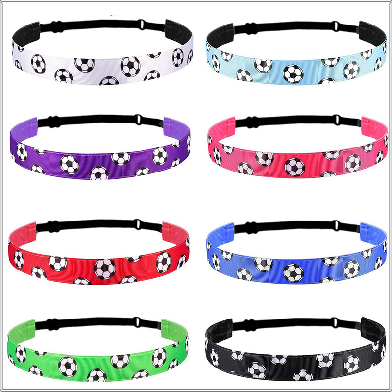 

8 Color Soccer Hair Accessories Football Hairband Sport Elastic Headband for Girl
