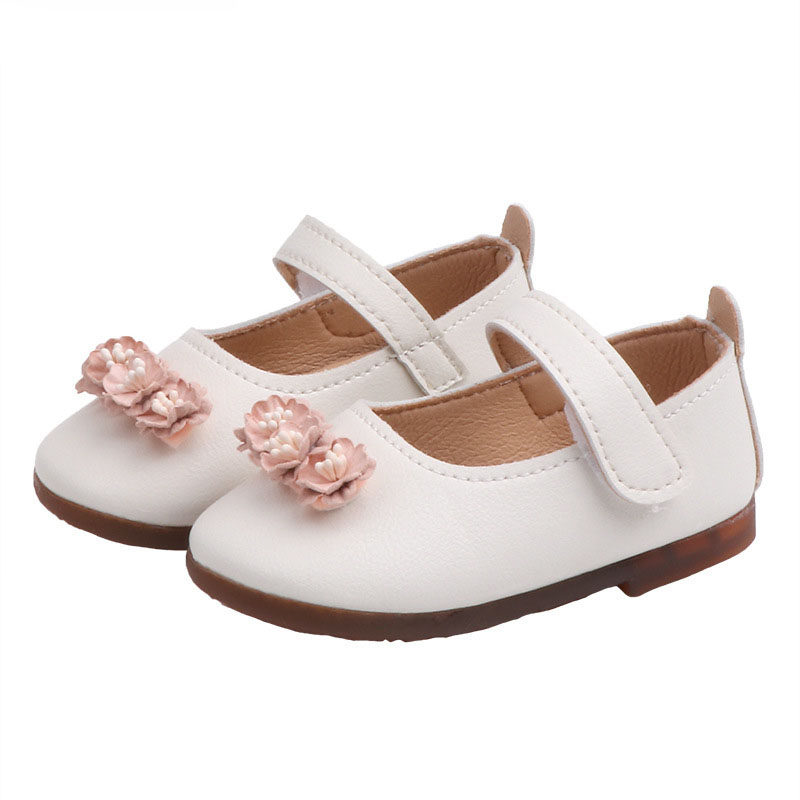 

Insole 11.5-13.5cm Baby Girls PU Leather Shoes Cute Princess Flower Toddler Shoes