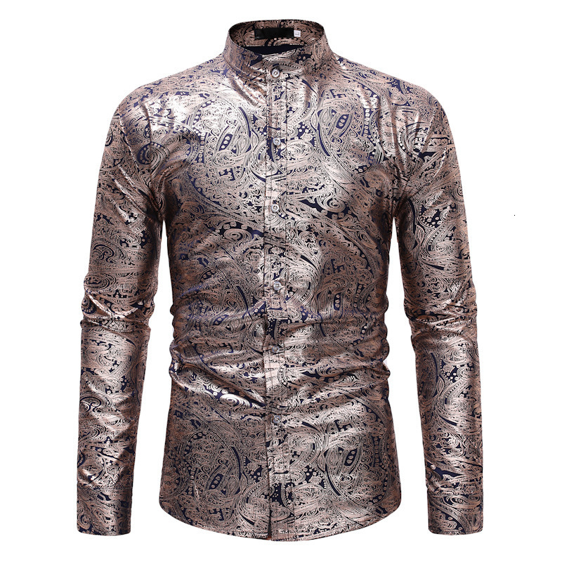 

Wholesale of men European code coat collar long sleeve bronze for men make shirt