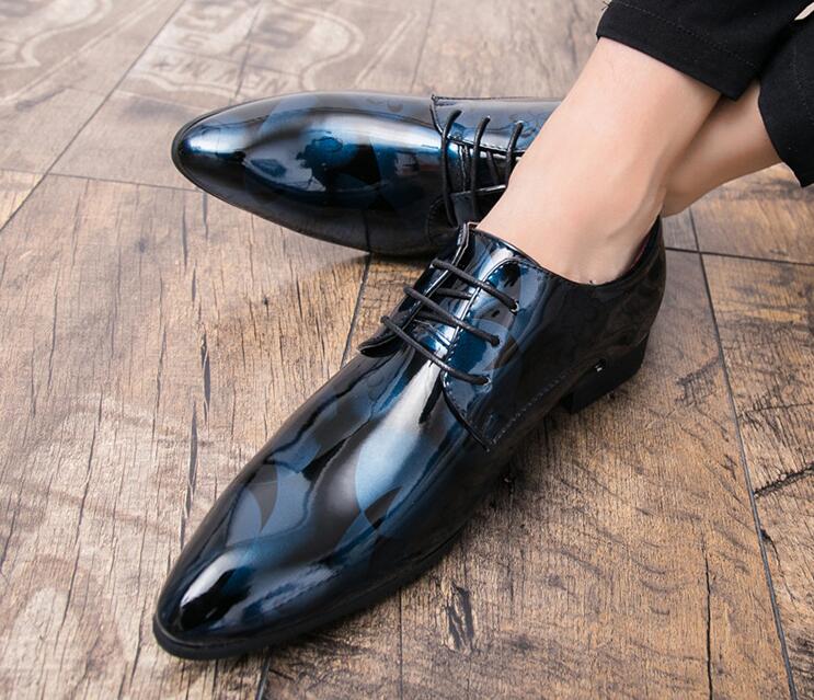 

New Men Dress Shoes Formal Wedding Genuine Leather Shoes Retro Brogue Business Office Men's Flats Oxfords For Men Size 37-48, Champagne