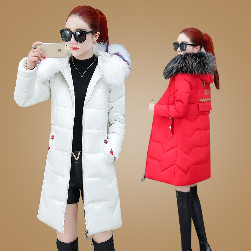 

Wholesale women's new slim mid-length student winter down cotton coat, Black