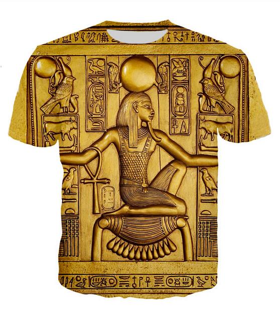 Nouvelle arrivée Hip Hop été Style égyptien antique drôle impression 3D hommes femmes mode t-shirt hauts livraison gratuite XS066