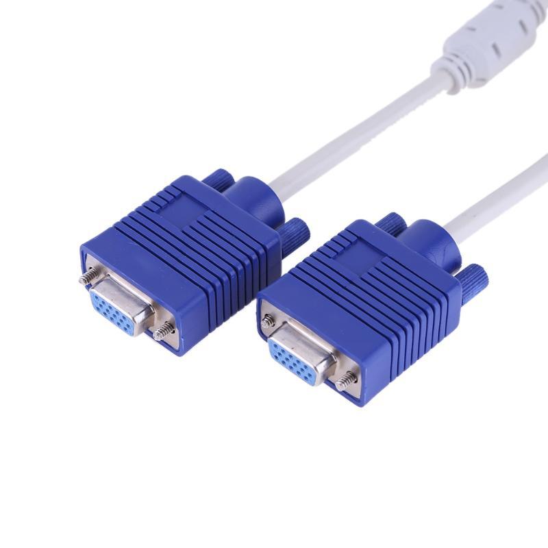 1 Computer To Dual 2 Monitor VGA Splitter Cable Video Y Splitter 15 Pin
