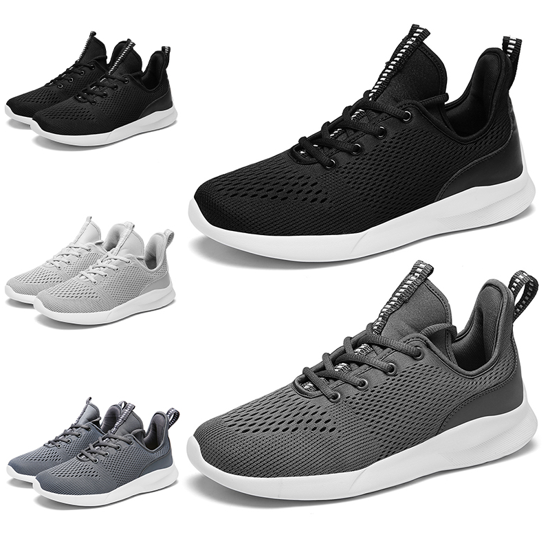 

Made in China 2020 Women Mens Running Shoes Black White Grey Mesh Breathable Sports Sneakers Mens Trainers Homemade brand size 39-44