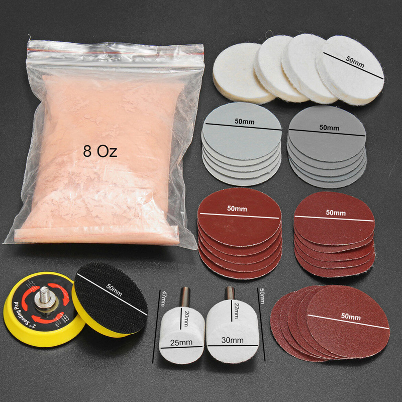 

New 34pcs/Set Deep Scratch Remover Car Glass Polishing Kit Cerium Oxide Powder Sanding Disc XOA88