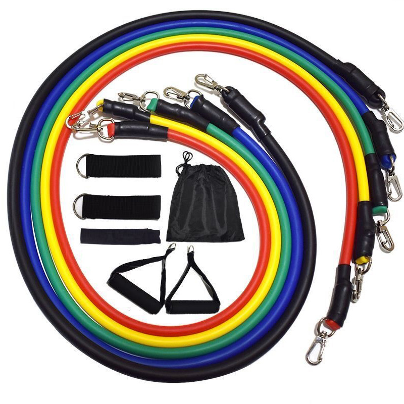 

11pcs/Set Resistance Bands Fitness Gym Exercise Body Muscle Training Tubes Yoga Latex Pull Rope Rubber Expander Stretch Bands