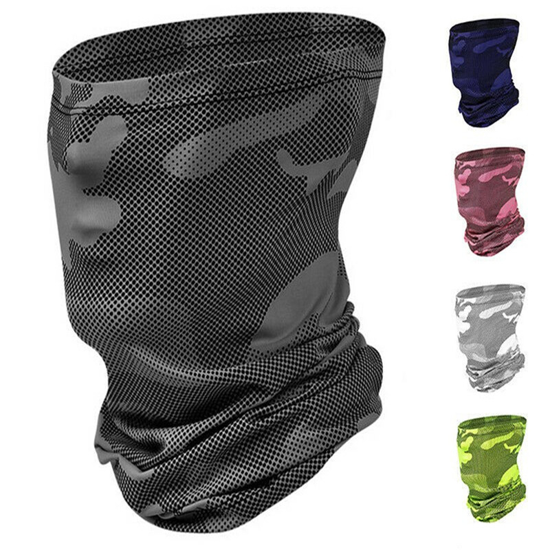 

Cycling Caps & Masks Breathable Hiking Scarf Neck Gaiter Bandana Half Face Mask Headband Ice Silk Cover Balaclava Camouflage