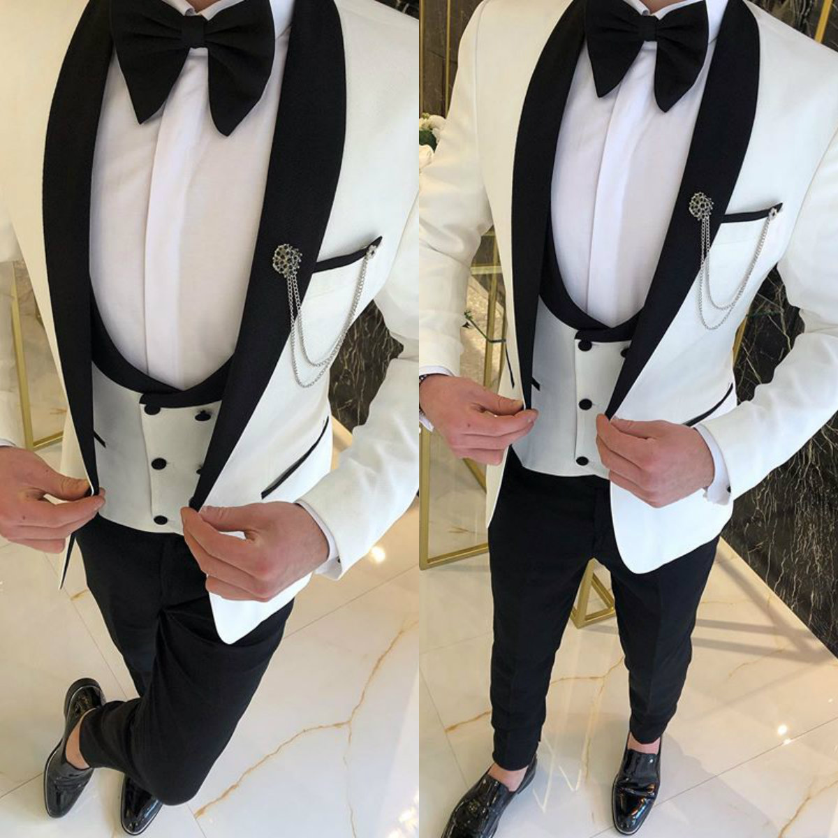 

Three Pieces Wedding Tuxedos High Quality Custom Made Men Suits One-Button Peaked Lapel Groom Wear Groomsman Wedding Jacket Vest Pants, Beige