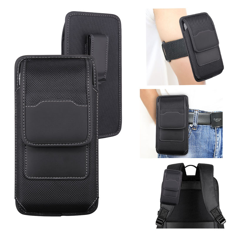 

Nylon Holster 360 Degree Rotation Belt Clip Pouch 6.5 inch Phone Case For iphone 11 pro max Samsung Note10 S10 Waist Bag