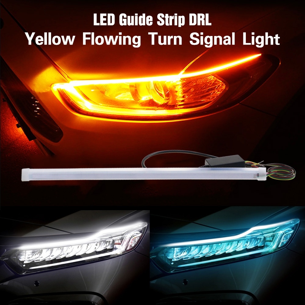 2x 85cm Red//Yellow LED Strip Switchback Headlight DRL Daytime Turn Light GB