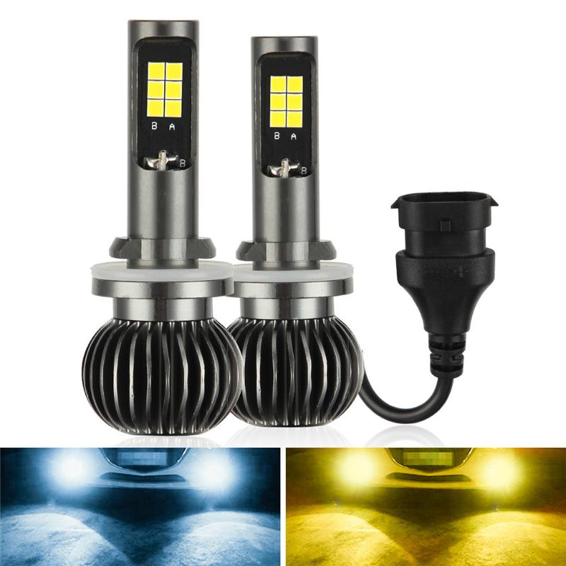 

White/Yellow LED Light 880/881 CSP Bulb Dual Color Kit For Fog Light Car 1Pair Headlamp Turbo Fan Car Lamp For Trunk SUV#zer
