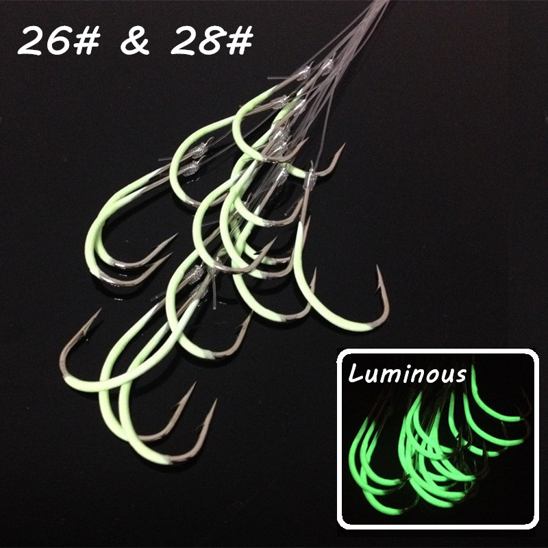 

30pcs 26#-28# Luminous Maruseigo Hook (With Fishing Lines) High Carbon Steel Barbed Fishing Hooks Fishhooks Pesca Carp Fishing Tackle B7_37