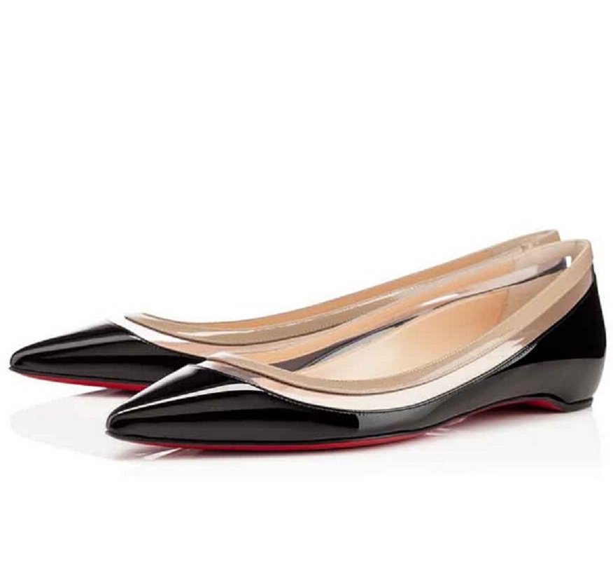 

Designer Leather Womens Dress Shoess Flat Heel Shoe Classic Red Bottom Women Shoes Slip On Style Party EU35-43