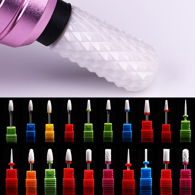 

1 Pc Electric Ceramic Grinding head Nail Drill Bits Colorful Mixed Size Pedicure Electric Nail Files Professional Art Tool