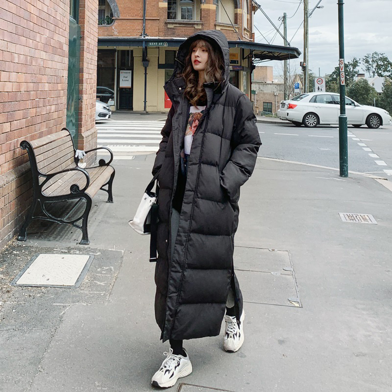 

Long Winter Jacket Parka Hem Extra Maxi X-Long Women Coat Large Size Plus Female Overcoat Clothing Outerwear Cotton Down Hood, As pic