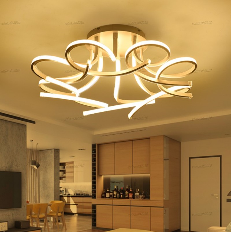 

New Design Acrylic lotus Led Ceiling Lights For Living Study Room Bedroom lampe plafond avize Indoor Ceiling Lamp LLFA