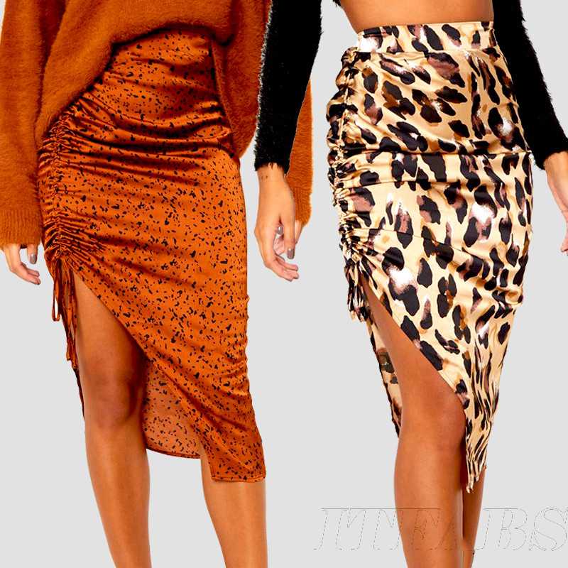 

Women Sexy Leopard print Split Bandage Skirts Elegant Fashion Evening Party Skirt Elegant dames jupe femme vogue Streetwear