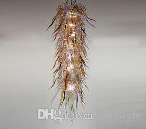 

Long Size Blown Glass Chandelier Light Hotel Lobby Decoration Art Design Glass LED Chandeliers Modern Ceiling Decorative Hanging Lamps