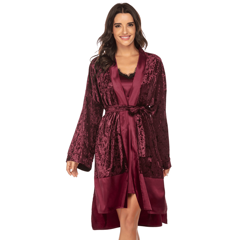 

Sexy Lace Night Gown Euroepan Style Sexy Sleepwear Woman, Black