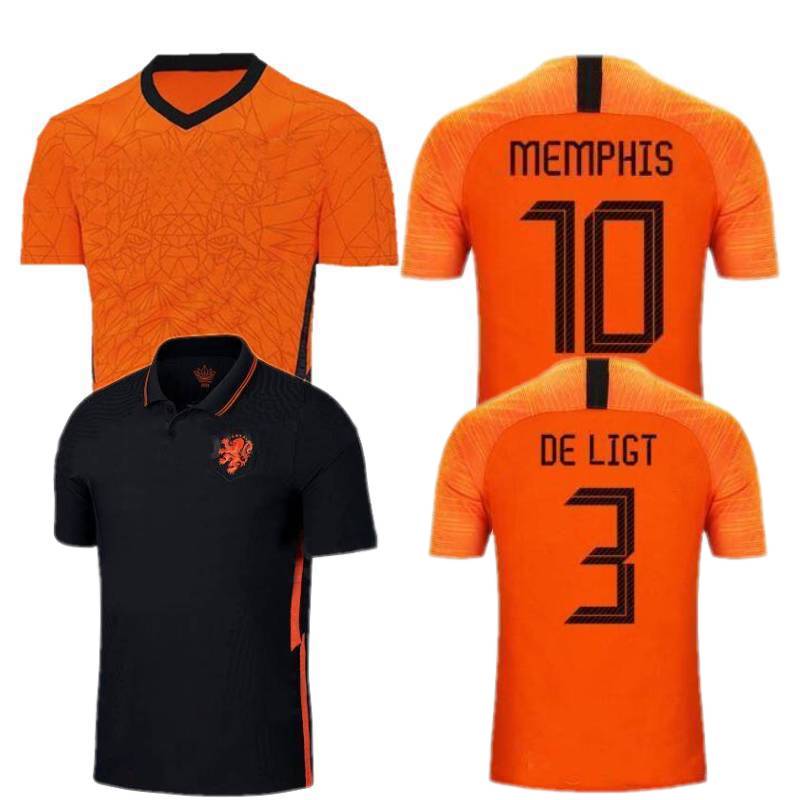 

2020 Netherlands Soccer Jersey Holland #9 BABEL #3 DE LIGT MALEN Soccer Shirt Mens #4 VIRGIL MEMPHIS BLIND DE JONG Football Uniform, Black;yellow