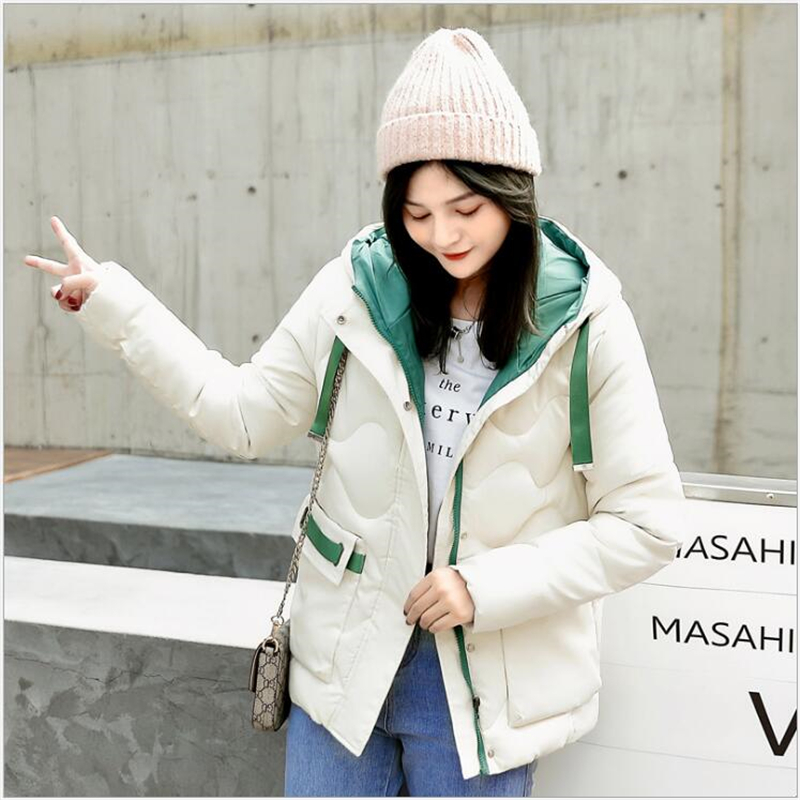 

Female Warm Winter Jacket 2019 Fashion Women Winter coat Hooded Down Cotton Coat Large size 3XL Female parka 408, Black