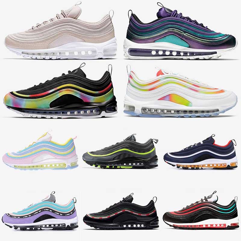 

wholesale 2020 Rainbow Men Running Shoes Metallic Sliver Gold South Beach Sail Pink CLEAR EMERALD Trainers Women Sports Sneakers Size 36-45, Item 32 36-45