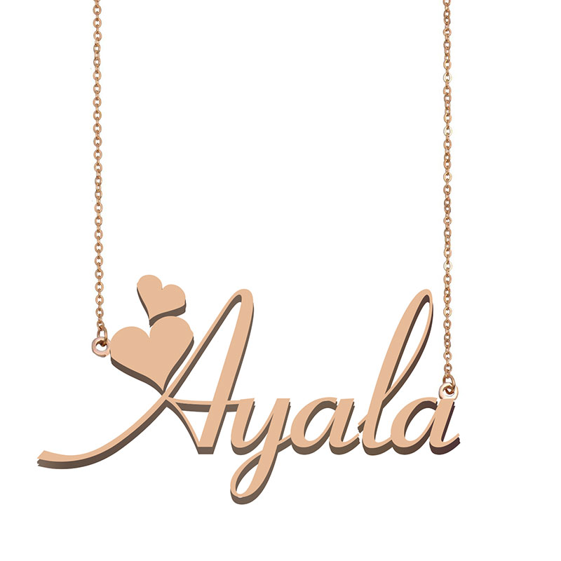 

Ayala Name Necklace Pendant for Women Girlfriend Gifts Custom Nameplate Children Best Friends Jewelry 18k Gold Plated Stainless Steel, Silver