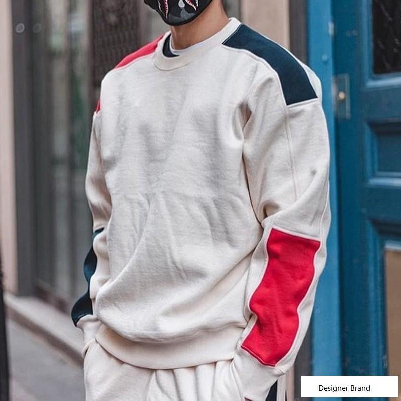 

Fashion-Sweatshirt Casual Men Women Color Matching Pullover Couple Street Hip Hop Sweater, Black