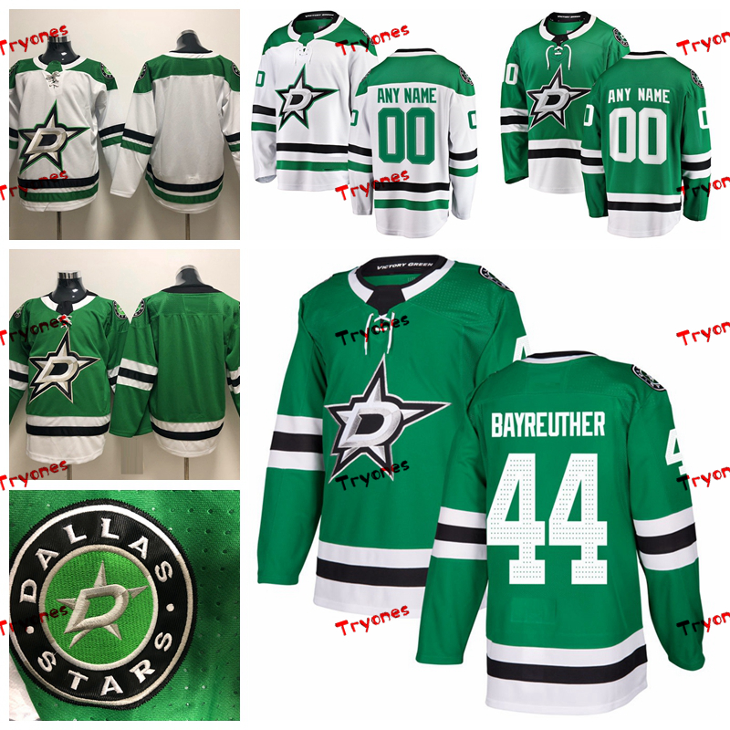 

2019 Customize Gavin DallasStars Bayreuther Stitched Jerseys Stars Custom Home Green Shirts #44 Gavin Bayreuther Hockey Jerseys S, Custom green
