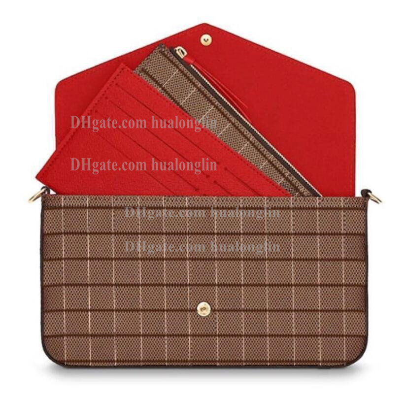 

Woman bag original box date code handbag checked flower handbag purse messenger bag cross body fashion, Flower-red