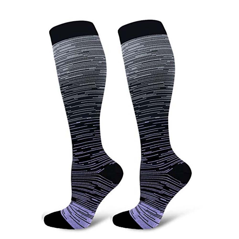 

Compression Socks Knee High/Long Gradient Printed Polyester Nylon Hosiery Footwear Accessories For Women Men, Gray