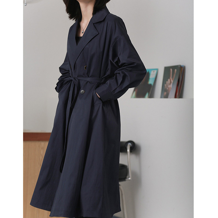 

2020 new women's urban recreational dust coat women with closed show thin waist joker cold wind coat 8019 spring model, Khaki