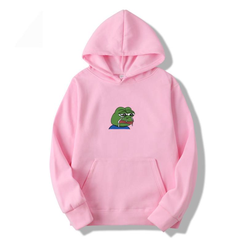 Mode hommes sweat à capuche graffiti imprimer triste grenouille sweat à capuche sweat hommes hip hop polaire nouveau jaune rose hommes et femmes