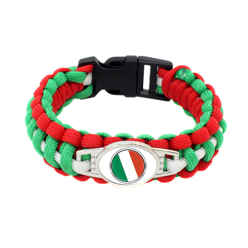 

20pc Italy Flag Paracord Survival Outdoor Camping Bracelets Gifts For Women & Men Girls Friendship Rope 550 7 Bracelet Jewelry