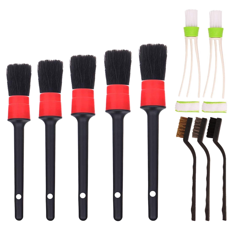 

10 Pieces Car Cleaner Brush Set Including Detail Brush Wire Automotive Air Conditioner, Auto Detailing for Cleaning